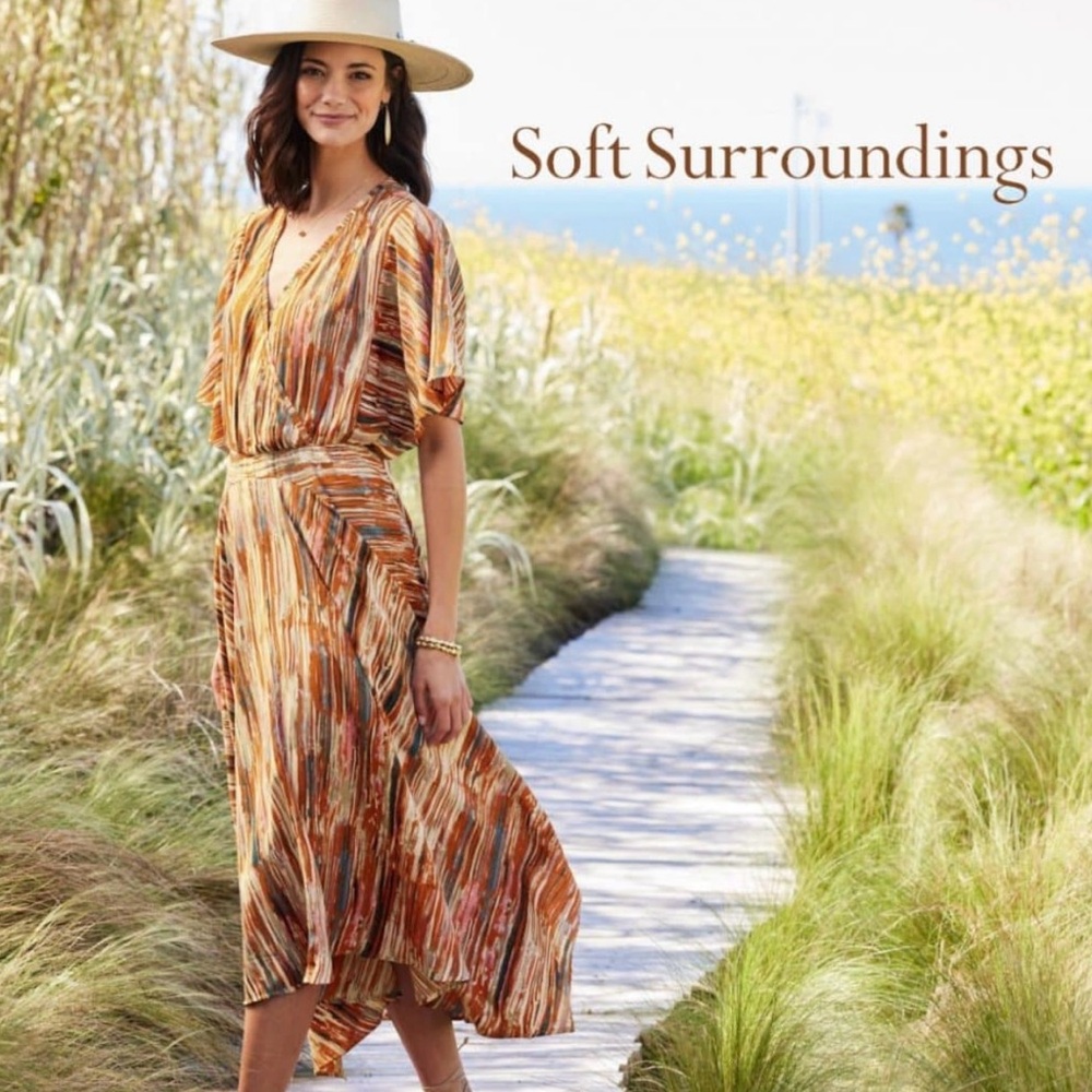 Soft Surroundings Cyra long asymmetrical Maxi Dress size 2x excellent condition